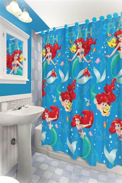 13pc Disney Ariel Little Mermaid Shower Curtain And Hooks Set Ebay