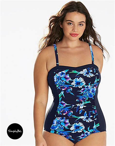 Magisculpt Bandeau Swimsuit In This Seasons Blue Floral Print Offering