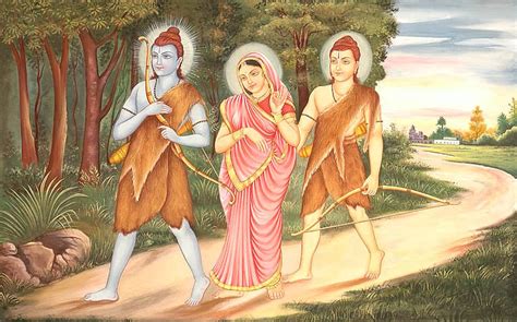 Lord Rama Sita And Lakshmana In Exile Exotic India Art