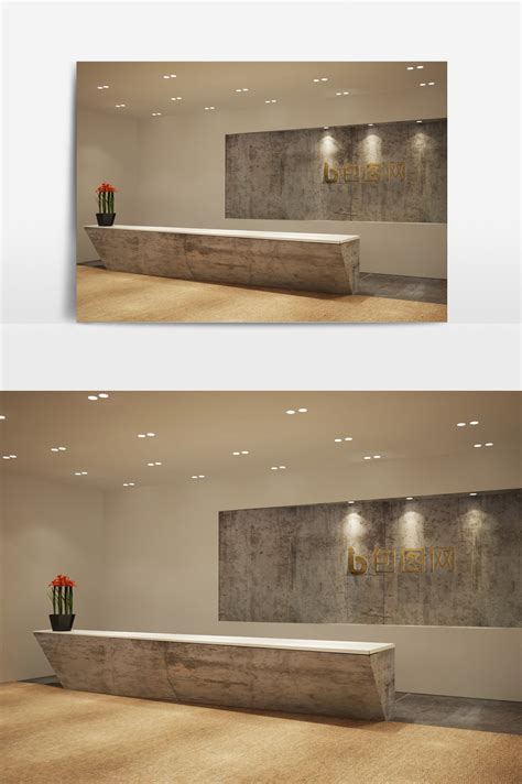 Personalized Concrete Reception Desk Decors And 3d Models Max Free