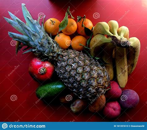 Mixed Fresh Fruits In A Bunch Stock Image Image Of Fruits Pineapples