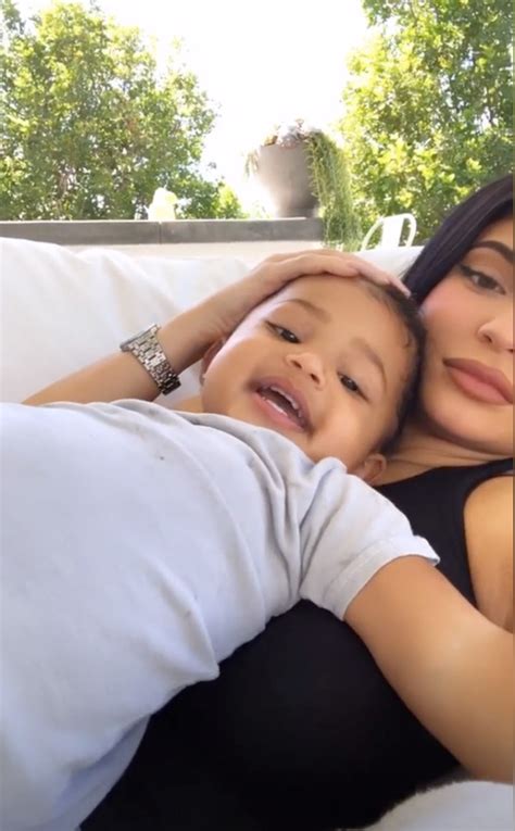 Kylie Jenner Cuddles With Stormi And Oops Gets Hit In The Face E News