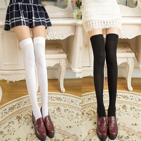 Girls Ladies Thigh High Over Knee Socks Women Candy Color Long Cotton Stockings Buy Online At