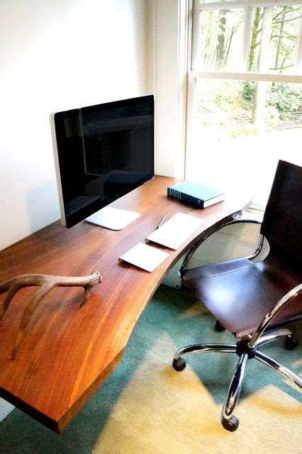 15 Original Home Office Designs With Unique Live Edge Desk That Will