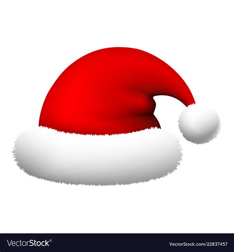 Santa Hat Icon Realistic Style Royalty Free Vector Image