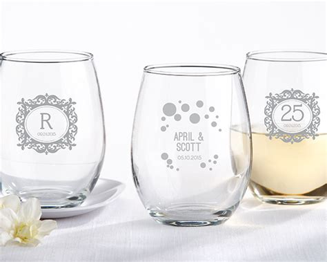 Personalized 9 Oz Stemless Wine Glass Milestone Silver Famous Favors