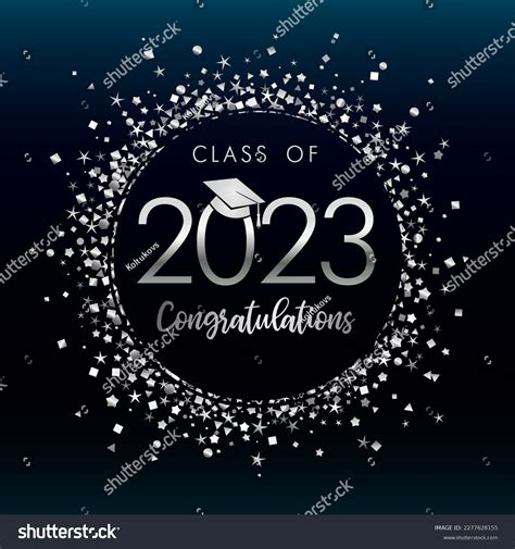Class 2023 Congratulations On Black Circle Stock Vector Royalty Free