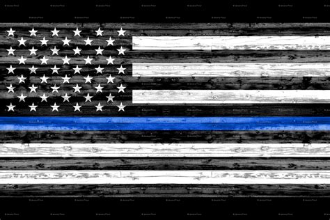 Thin Blue Line Flag Computer Background