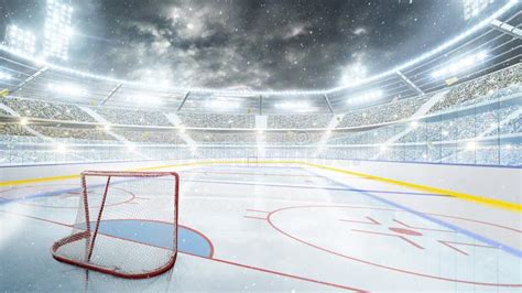 Ice Hockey Rink Background Or Texture From Above Macro Stock Image