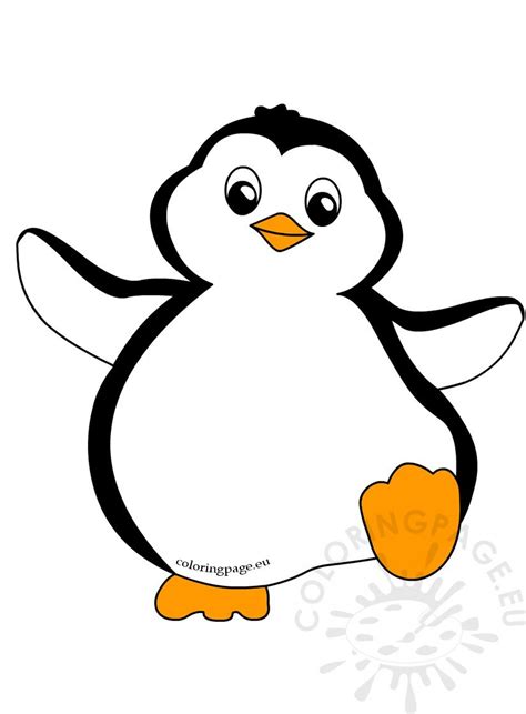 Funny Penguin Clipart Dancing Coloring Page