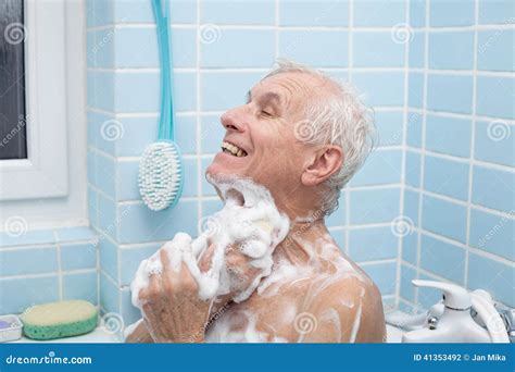 Senior Man Bathing Stock Photo Image 41353492