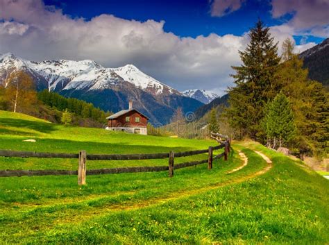 Beautiful Spring Landscape In The Swiss Alps Stock Image Image 43445103