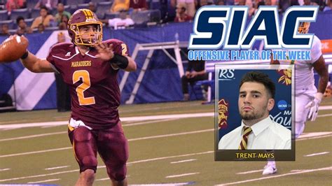 Central State University Quarterback Trent Mays Named Siac Offensive Player Of The Week