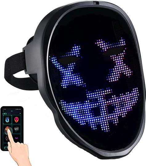 Led Mask With App Bluetooth Programmable Led Mask Halloween Cosplay