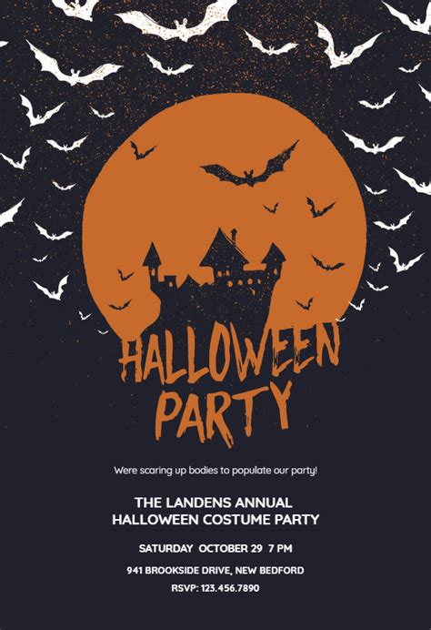 haunted house halloween party invitation template