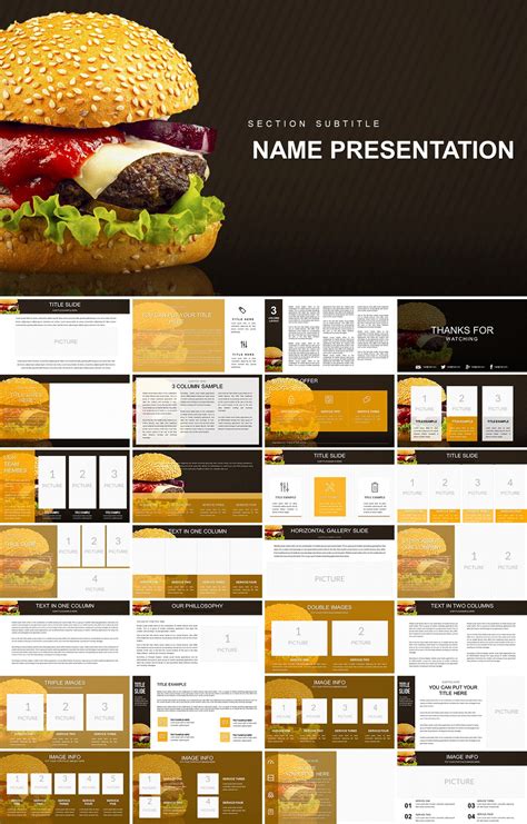 Presentation Burger Hamburger Cheeseburger Powerpoint Template