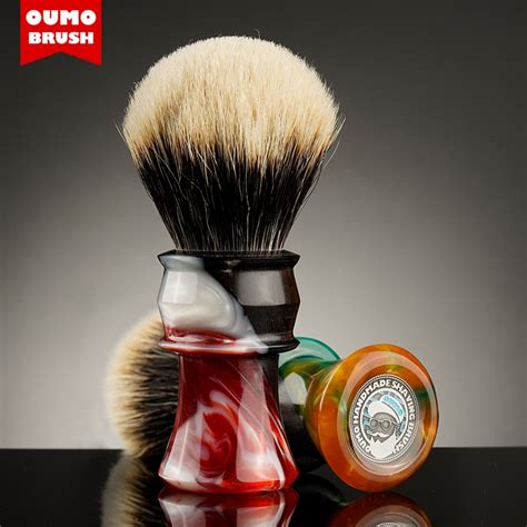 Oumo Brush Master Series The Blade Will Ebony Shaving Brush With Silk