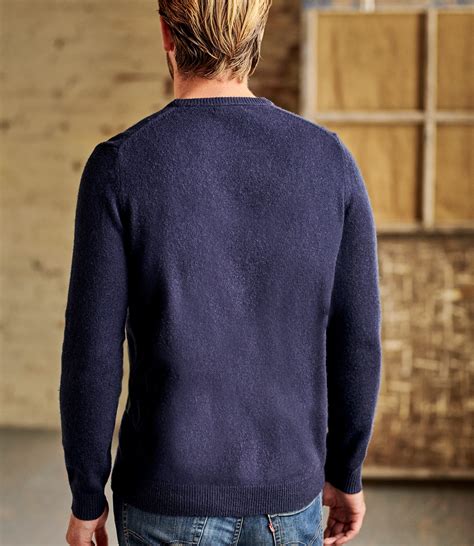 Navy Lambswool Classic Crew Woolovers Us