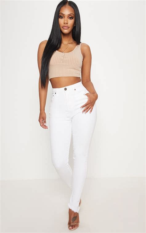 Shape White High Waist Skinny Jeans Curve Prettylittlething