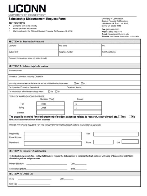 Scholarship Disbursement Form Fill Online Printable Fillable Blank