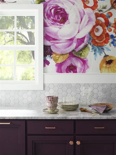 For country house kitchens, for. 20 Beautiful Wallpaper Kitchen Backsplashes With Nature ...