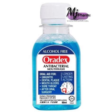 Oradex Antibacterial Mouthwash Alcohol Free 90ml Lazada