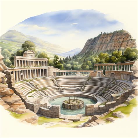 Premium Ai Image Delphi Oracles Sanctuary With Its Amphitheater And