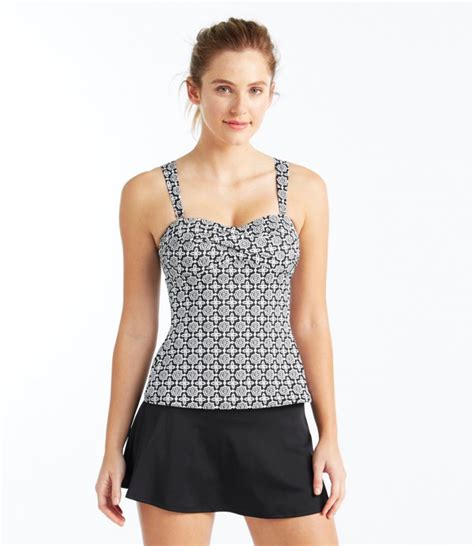 Womens Llbean Mix And Match Swim Collection Bandeau Tankini Top Print Tops At Llbean