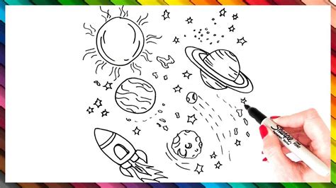 How To Draw Space Step By Step 🚀🪐 Space Drawing Easy Space Drawings