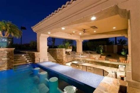 Outdoor Pool And Bar Designs Bring Out The Beauty With Compliments To