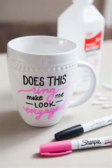 Diy Sharpie Paint Pen Engagement T Mug Mug Diy Diy Sharpie Mug