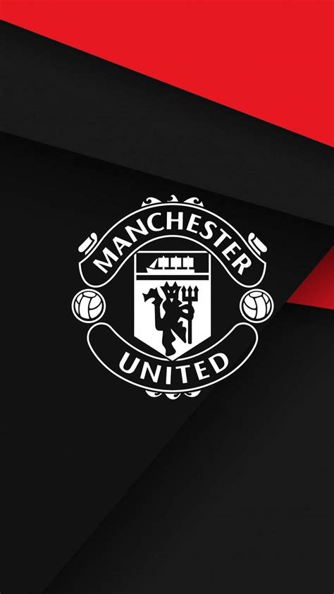 Download Manchester United Logo In Black Wallpaper