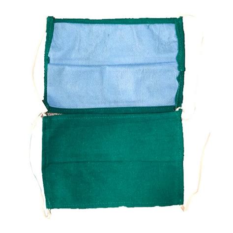 Reusable Premium Cotton Green Face Mask Number Of Layers 2 Layer At