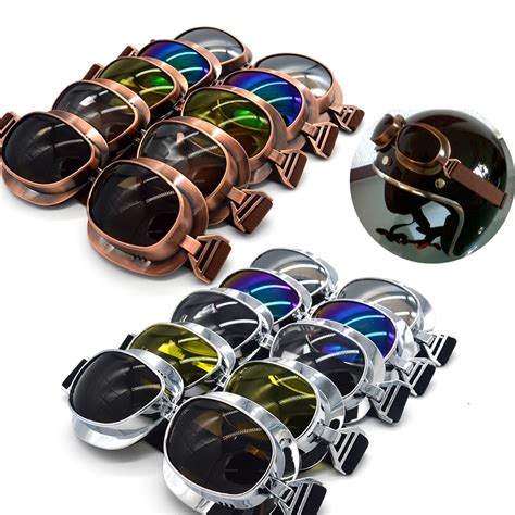 Helmet Steampunk Copper Glasses Motorcycle Flying Goggles
