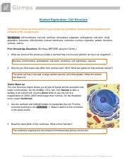 Every structure and organelle in a cell carries. Cell Structure Gizmo.pdf - Student Exploration Cell ...