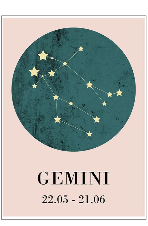 Zodiac Sign Gemini Posters Permild And Rosengreen