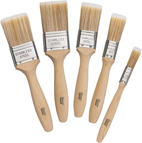 5 X Harris Fine Tip Professional Trade Quality Paint Brush Set 100