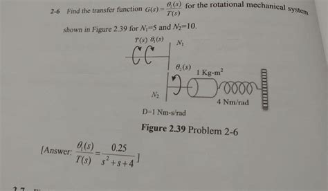 Solved S For The Rotational Mechanical System Find Chegg Com