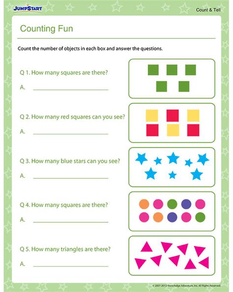 There are three game modes: Counting Fun View - Free Counting Worksheet for Preschool ...