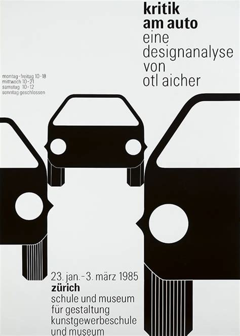 Otl Aicher Criticising The Car Kritik Am Auto Exhibition Poster