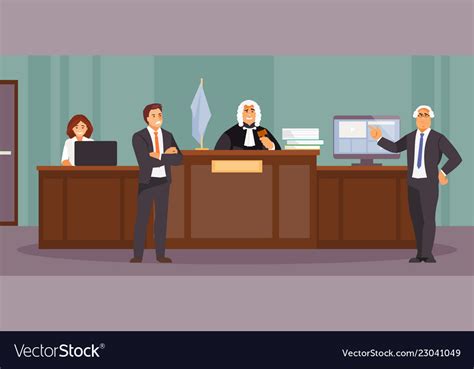 Courtroom Session Royalty Free Vector Image Vectorstock