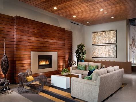 Wooden Walls For A Warm Look Of The Living Room