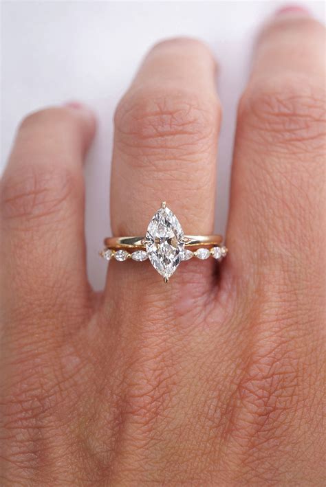 Ct Marquise Cut Moissanite Engagement Ring White Sapphire Diamond