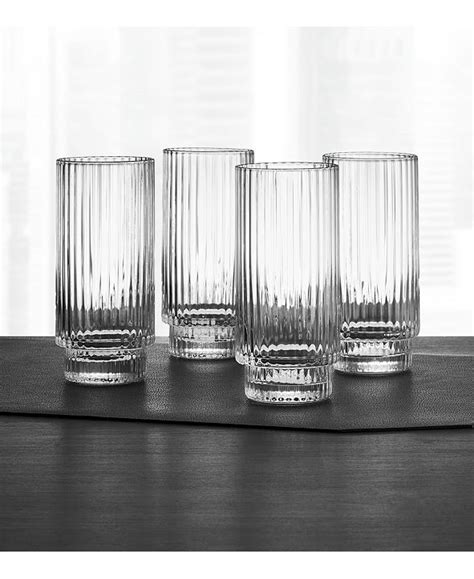 Hotel Collection Fluted Highball Glasses Set Of 4 Created For Macy S And Reviews Glassware