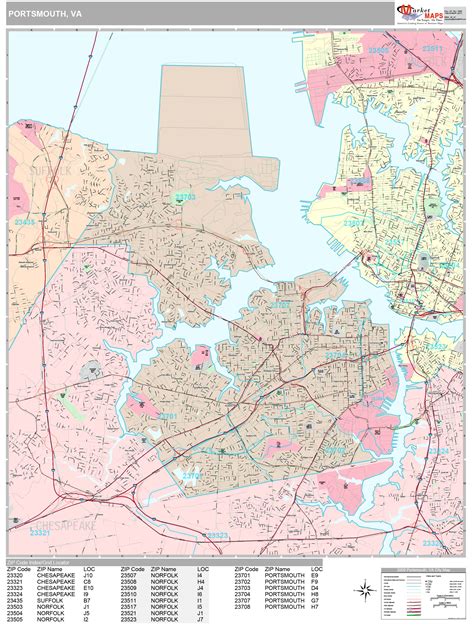 Portsmouth Va Zip Code Map United States Map