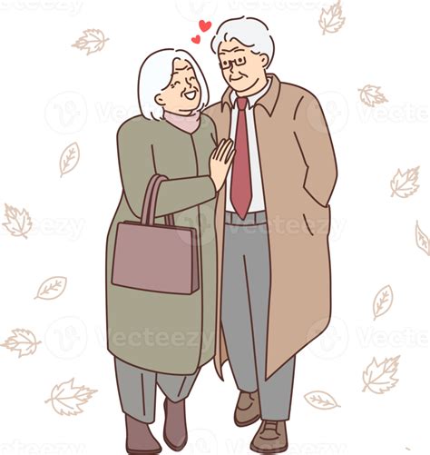 Free Smiling Old Couple Walking In Park 21243477 Png With Transparent