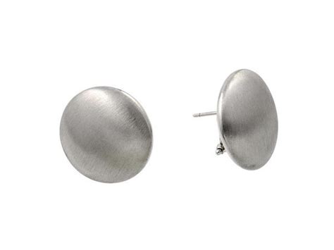 925 Sterling Silver Rhodium Plated Flat Round Stud Earrings