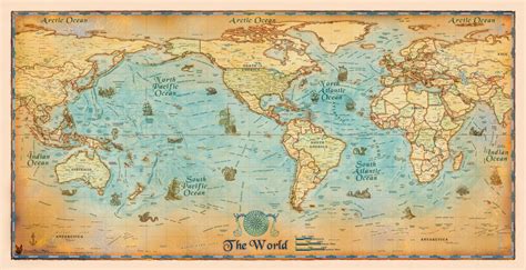 Antique Style World Wall Map By Compart Maps Antique World Map World