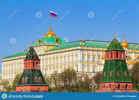 Moscow Russia May 01 2019 Building Of Grand Kremlin Palace With