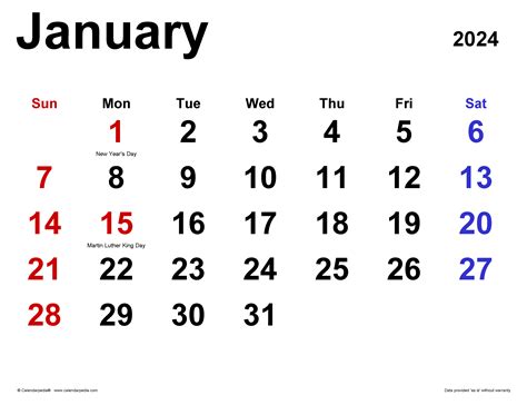 Template January 2024 Calendar Tess Abigail